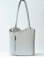 Load image into Gallery viewer, luscious scarves Handbag &amp; Wallet Accessories White Genuine Italian Leather Convertible Handbag / Backpack
