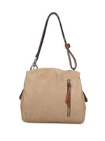 Load image into Gallery viewer, luscious scarves Handbags Beige Double Compartment Handbag / Shoulder Bag with Adjustable Strap
