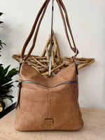 Load image into Gallery viewer, luscious scarves Handbags Beige Faux Leather Crossbody/Shoulder Bucket Bag , Multi Compartment. b9058
