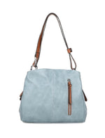 Load image into Gallery viewer, luscious scarves Handbags Blue Double Compartment Handbag / Shoulder Bag with Adjustable Strap
