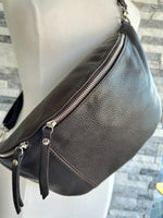 Load image into Gallery viewer, luscious scarves Handbags Chocolate Brown Italian Leather Sling Bag / Chest Bag
