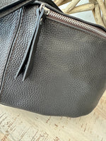 Load image into Gallery viewer, luscious scarves Handbags Chocolate Brown Italian Leather Sling Bag / Chest Bag
