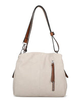 Load image into Gallery viewer, luscious scarves Handbags Cream Double Compartment Handbag / Shoulder Bag with Adjustable Strap
