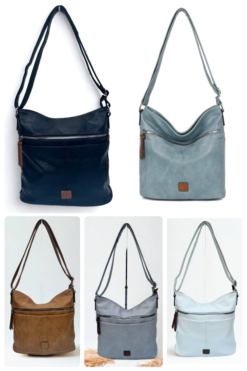 luscious scarves Handbags Faux Leather Crossbody/Shoulder Bucket Bag , Multi Compartment.