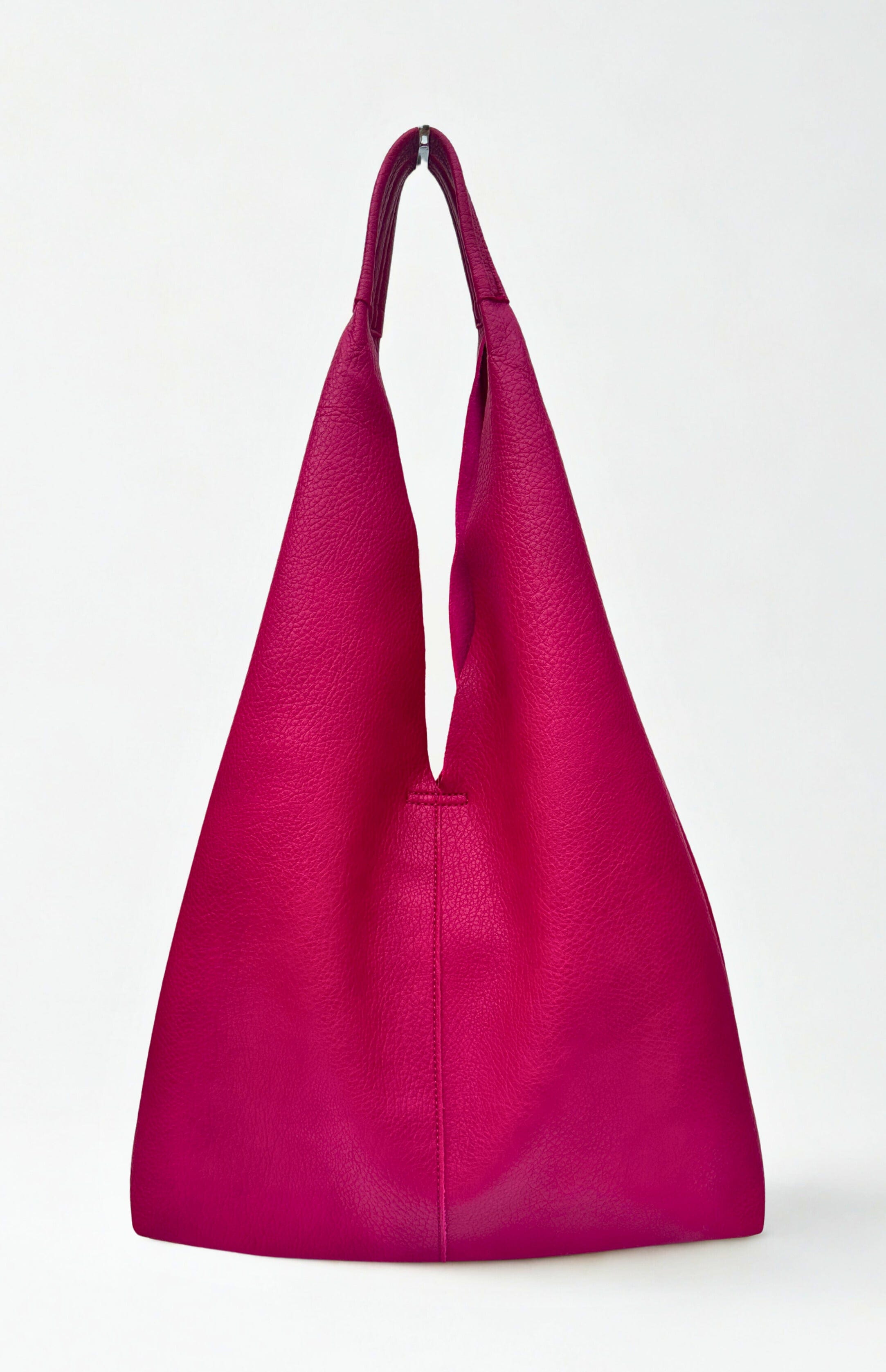 luscious scarves Handbags Fuchsia Pink Ladies Large Slouchy Faux Leather Hobo Bag in a Bag.