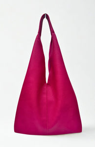luscious scarves Handbags Fuchsia Pink Ladies Large Slouchy Faux Leather Hobo Bag in a Bag.