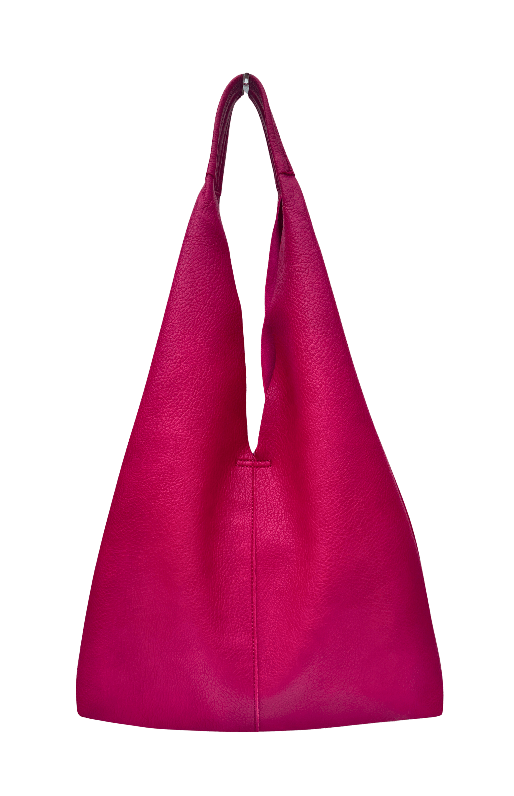 luscious scarves Handbags Fuchsia Pink Ladies Large Slouchy Faux Leather Hobo Shoulder Bag.