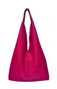 luscious scarves Handbags Fuchsia Pink Ladies Large Slouchy Faux Leather Hobo Shoulder Bag.
