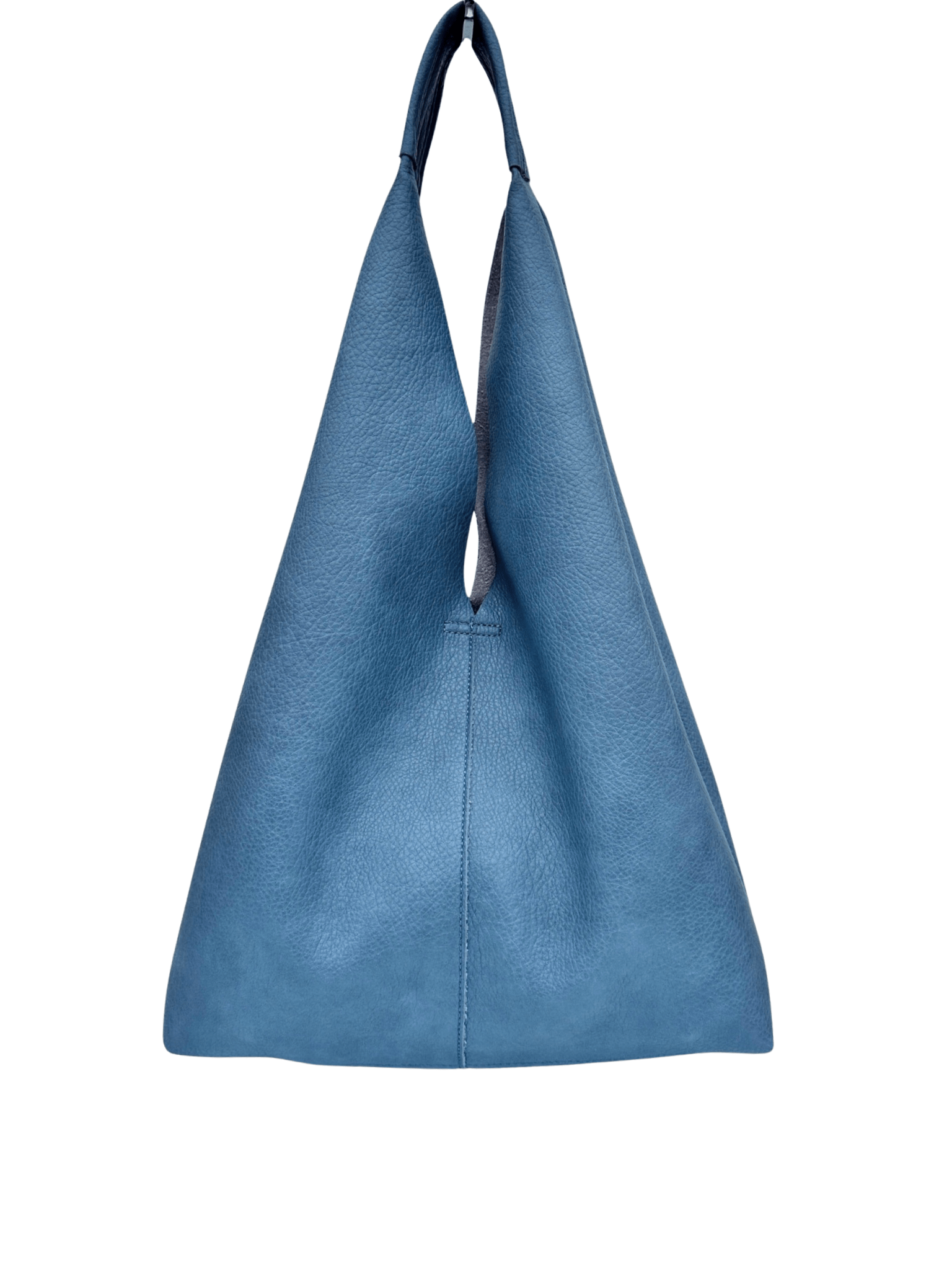 luscious scarves Handbags Mid Blue Ladies Large Slouchy Faux Leather Hobo Shoulder Bag.