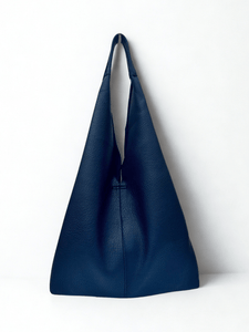 luscious scarves Handbags Navy Blue Ladies Large Slouchy Faux Leather Hobo Bag in a Bag.