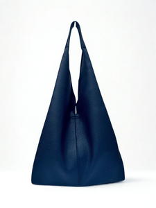 luscious scarves Handbags Navy Blue Ladies Large Slouchy Faux Leather Hobo Shoulder Bag.