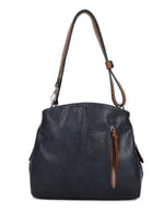 Load image into Gallery viewer, luscious scarves Handbags Navy Double Compartment Handbag / Shoulder Bag with Adjustable Strap
