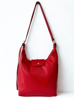 Load image into Gallery viewer, luscious scarves Handbags Red Genuine Italian Leather Shoulder Bag.
