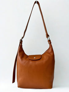 luscious scarves Handbags Tan brown Genuine Italian Leather Shoulder Bag.
