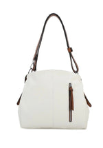 Load image into Gallery viewer, luscious scarves Handbags White Double Compartment Handbag / Shoulder Bag with Adjustable Strap
