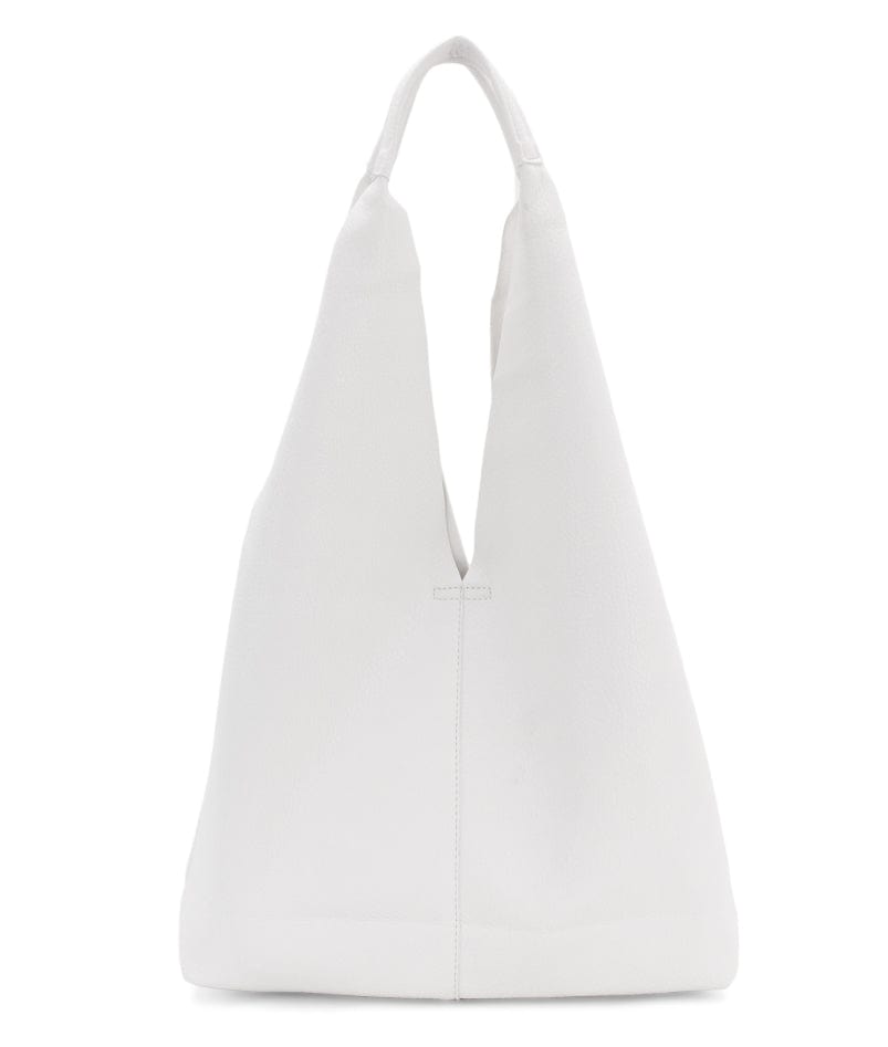 luscious scarves Handbags White Ladies Large Slouchy Faux Leather Hobo Shoulder Bag.