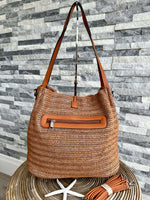 Load image into Gallery viewer, luscious scarves Handbags Woven Shoulder Bag with Tassel and Bead .
