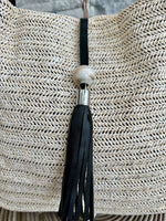 Load image into Gallery viewer, luscious scarves Handbags Woven Shoulder Bag with Tassel and Bead .
