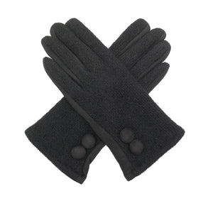 luscious scarves Hat scarf gloves Miss Sparrow Ladies Black Dress Gloves with a Side Button Design.