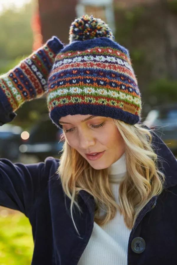 luscious scarves Hats Pachamama Colorado Bobble Beanie , Handmade, Fairtrade.