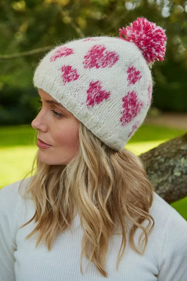 luscious scarves Hats Pachamama Sweet Heart Bobble Beanie , Handmade, Fairtrade.