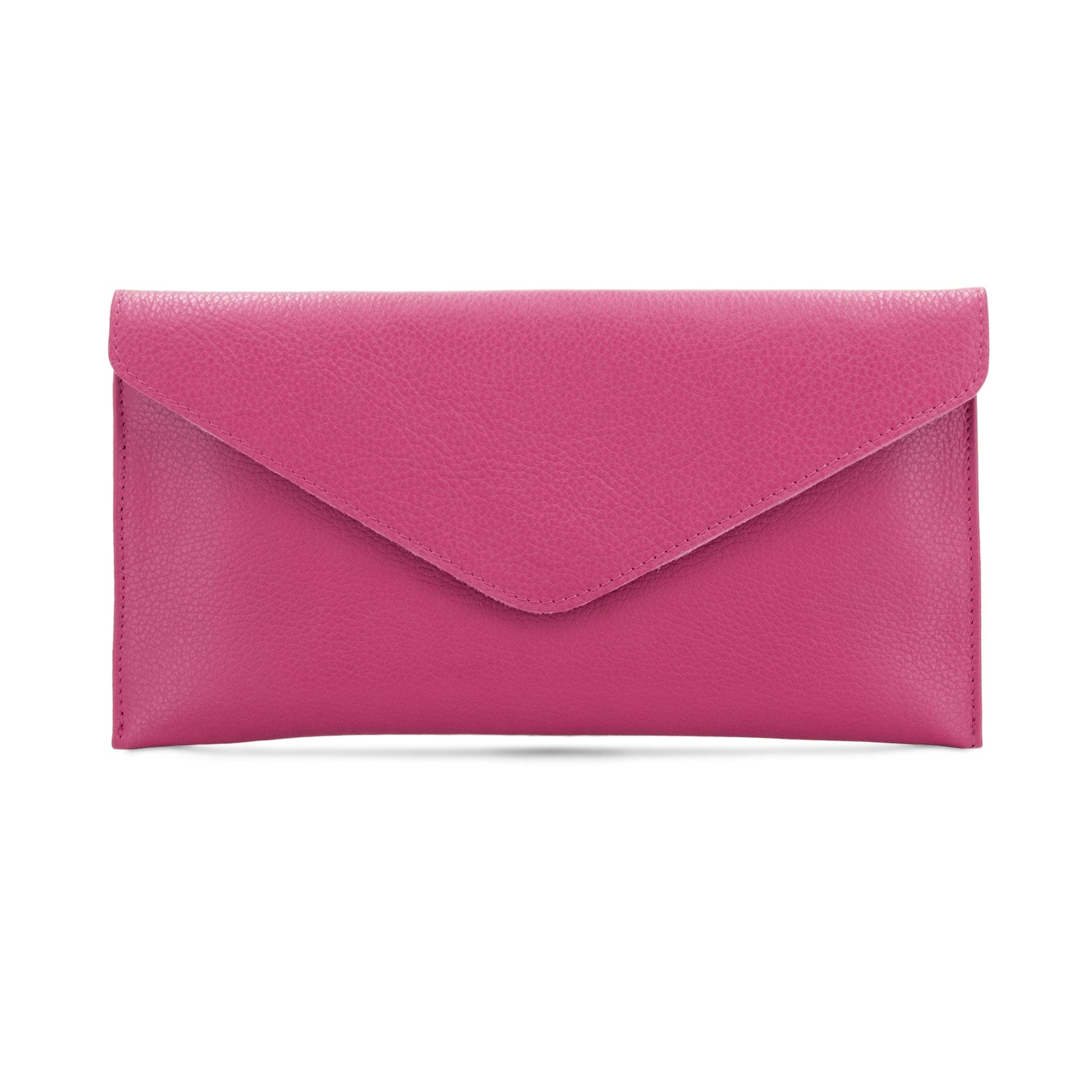 luscious scarves Hot Pink Genuine Italian Leather Envelope Clutch Bag , 10 Colours Available