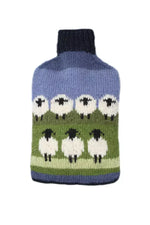 Load image into Gallery viewer, luscious scarves hotwater Pachamama Flock Of Sheep Hot Water Bottle Fair trade , Hand Knitted
