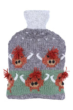 Load image into Gallery viewer, luscious scarves hotwater Pachamama Herd Of Highland Cow Hot Water Bottle, Hand Knitted
