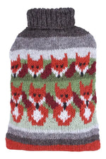 Load image into Gallery viewer, luscious scarves hotwater Pachamama Skulk of Foxes Hot Water Bottle , Hand Knitted , Fairtrade
