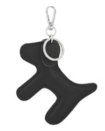 Load image into Gallery viewer, luscious scarves Keyring Black Italian Leather Dog Keyring with Floppy Ears.
