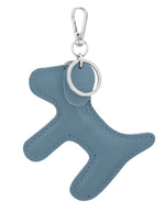 Load image into Gallery viewer, luscious scarves Keyring Blue Italian Leather Dog Keyring with Floppy Ears.
