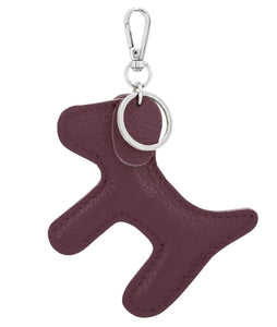 luscious scarves Keyring Burgundy Italian Leather Dog Keyring with Floppy Ears.