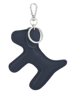 Load image into Gallery viewer, luscious scarves Keyring Navy Italian Leather Dog Keyring with Floppy Ears.
