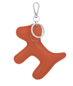 Load image into Gallery viewer, luscious scarves Keyring Orange Italian Leather Dog Keyring with Floppy Ears.
