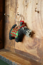 Load image into Gallery viewer, luscious scarves Keyring Pachamama Scottie In A Sweater Keyring, Handmade , Fair Trade
