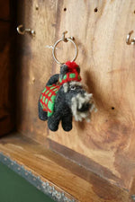Load image into Gallery viewer, luscious scarves Keyring Pachamama Scottie In A Sweater Keyring, Handmade , Fair Trade
