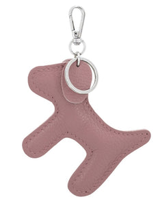 luscious scarves Keyring Pink Italian Leather Dog Keyring with Floppy Ears.