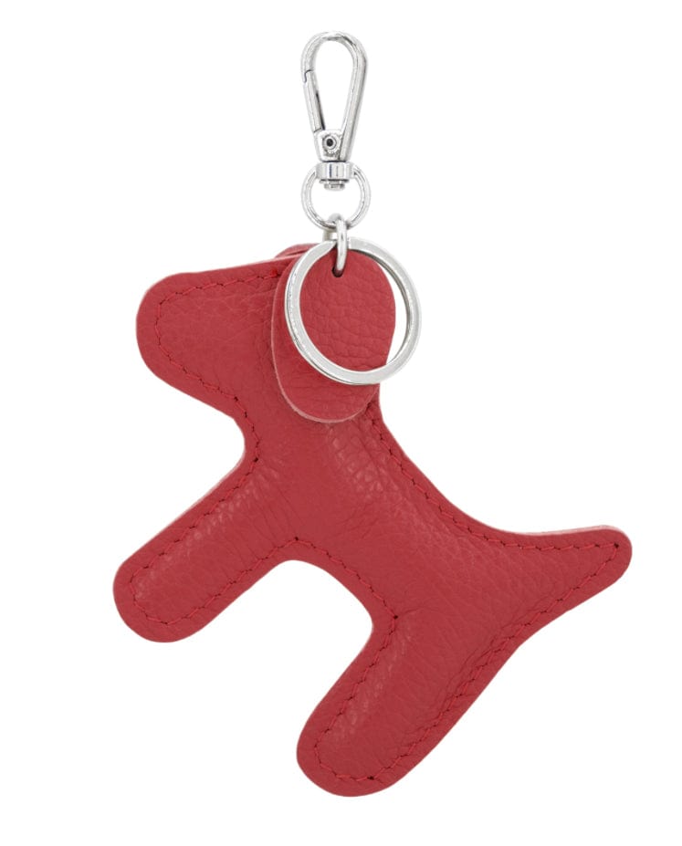 luscious scarves Keyring Red Italian Leather Dog Keyring with Floppy Ears.