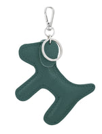 Load image into Gallery viewer, luscious scarves Keyring Teal Italian Leather Dog Keyring with Floppy Ears.
