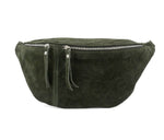 Load image into Gallery viewer, luscious scarves Khaki Green Genuine Suede Italian Leather Large Sling Bag.
