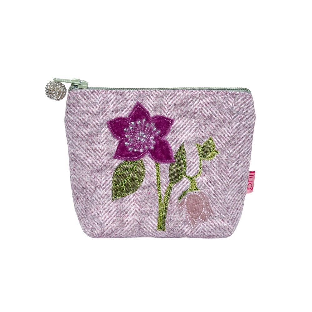luscious scarves Ladies purse Lua Hellebore Mini Purse in a Dusky Pink Herringbone Fabric.