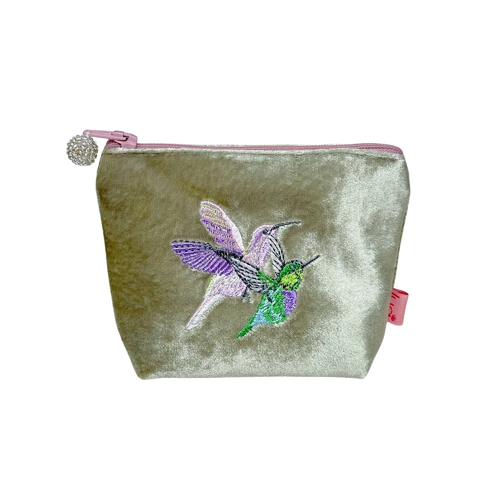 luscious scarves Ladies purse Lua Hummingbirds Mini Purse, Pale Green Velvet.