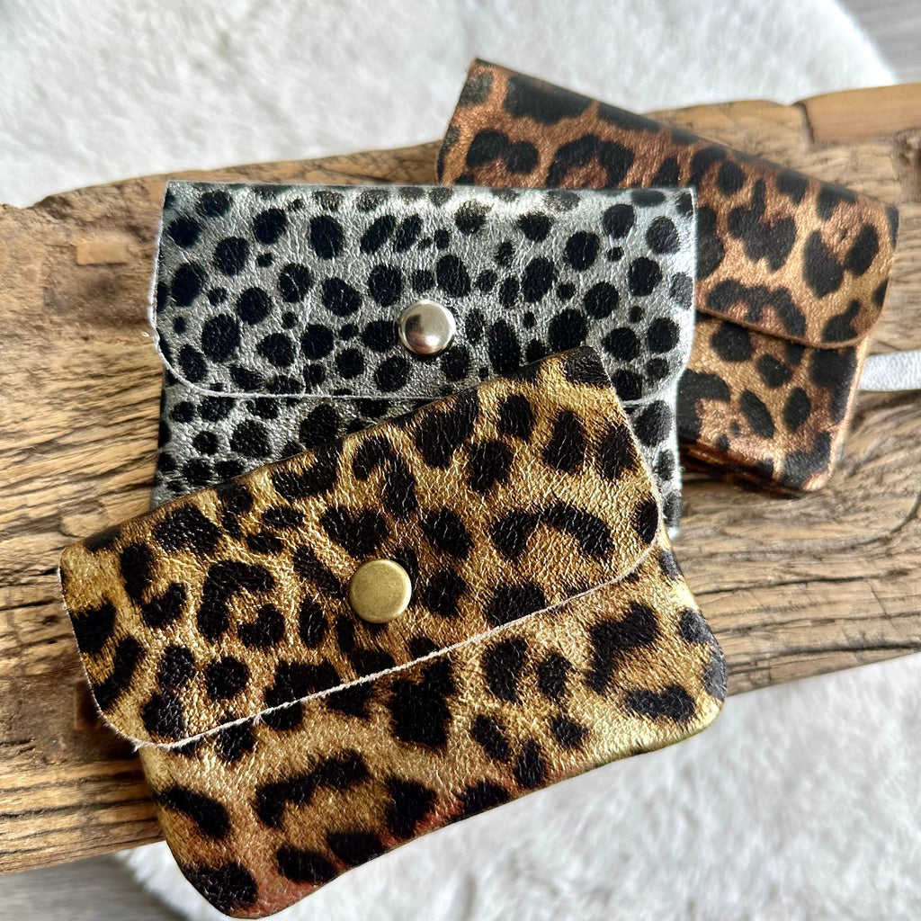 luscious scarves Ladies purse Small Italian Leather Coin Purse , Animal Print Design.