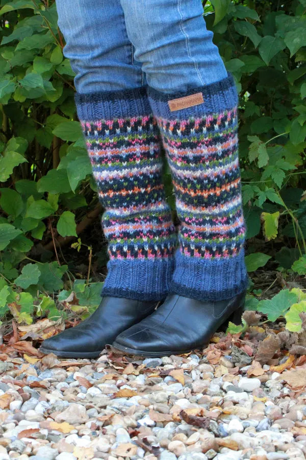 luscious scarves leg wamers Pachamama Denim Iona Leg Warmers , Handknitted , Fairtrade