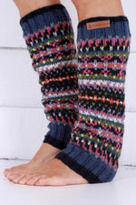 Load image into Gallery viewer, luscious scarves leg wamers Pachamama Denim Iona Leg Warmers , Handknitted , Fairtrade
