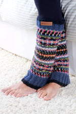 Load image into Gallery viewer, luscious scarves leg wamers Pachamama Denim Iona Leg Warmers , Handknitted , Fairtrade
