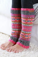 Load image into Gallery viewer, luscious scarves leg wamers Pachamama Pink Iona Leg Warmers , Handknitted , Fairtrade
