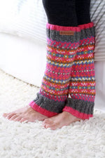 Load image into Gallery viewer, luscious scarves leg wamers Pachamama Pink Iona Leg Warmers , Handknitted , Fairtrade
