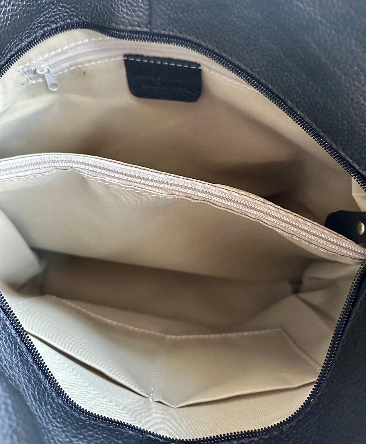 luscious scarves Light Tan Genuine Italian Leather Hobo Shoulder Bag.