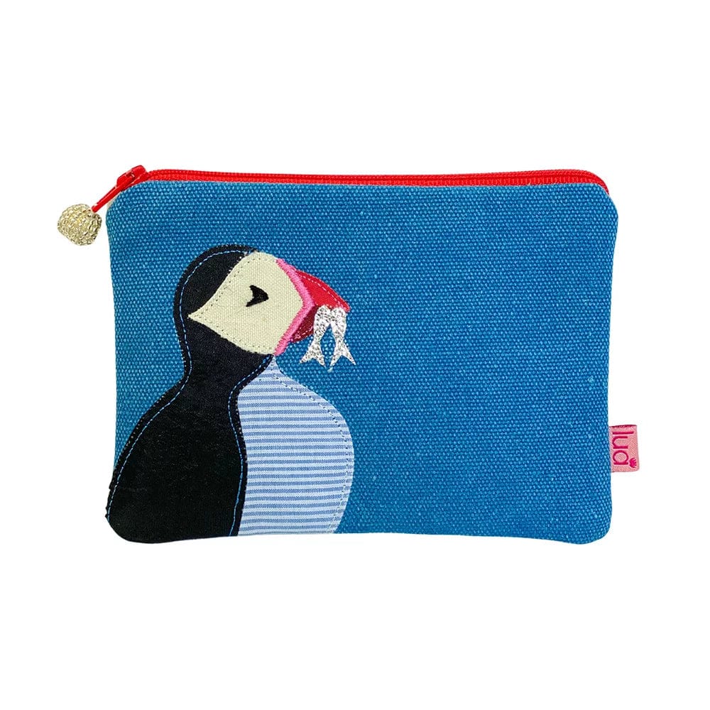 luscious scarves Lua Large Puffin Purse , Denim Blue , appl